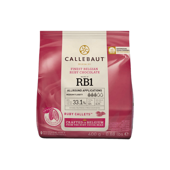 Gotas de Chocolate Belga Ruby - 33,1% Cacau Callebaut 400g