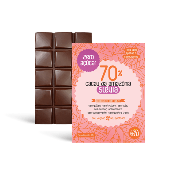 Chocolate Tablete - 70% Diet Grão Chocolates 80g