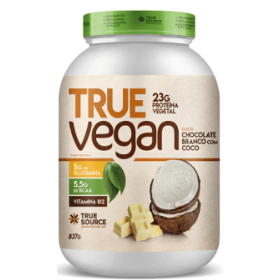 Proteína True Vegan Choc  Branco Com Coco True Source - 837g
