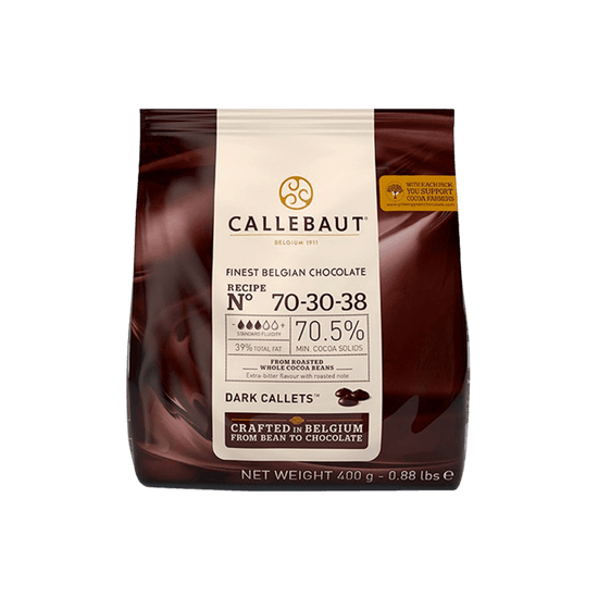 Gotas de Chocolate Belga Amargo - 70,5% Cacau Callebaut - 400g