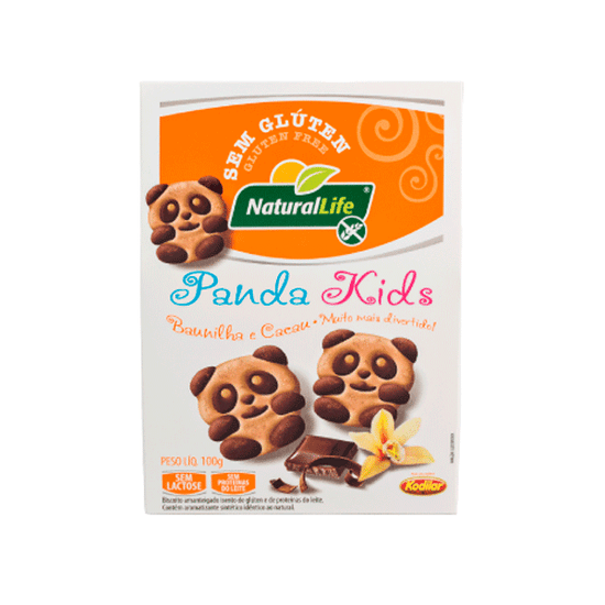 Biscoito Panda Kids Baunilha e Cacau Sem Glúten e Sem Lactose - 100g