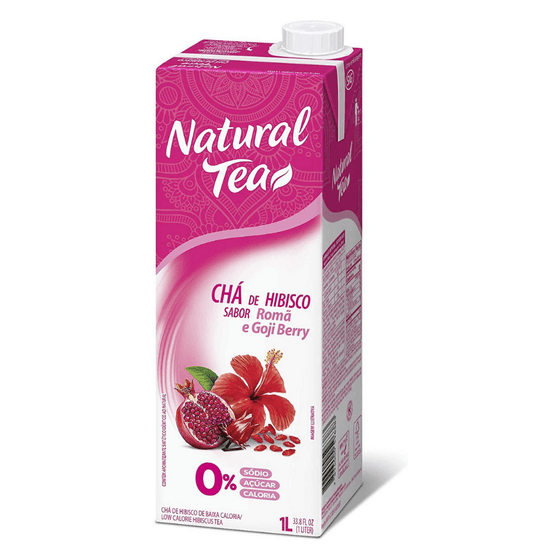Chá de Hibisco Sabor Romã e Goji Berry Natural Tea - 1l