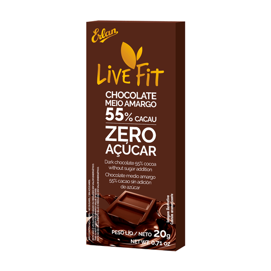 Chocolate - 55% Cacau Zero Açúcar Livefit 20g