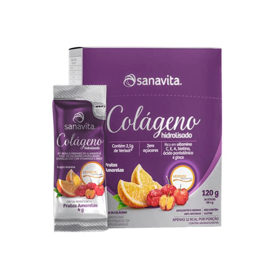 Colágeno Verisol Zero Açúcar Frutas Amarelas Sanavita - 120g