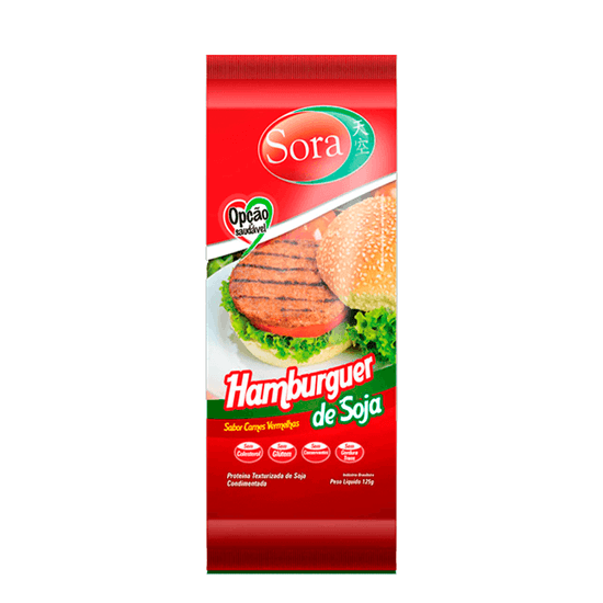 Proteína de Soja Hamburguer Carne Vermelha Sora - 110g