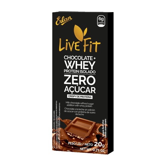 Chocolate Ao Leite Com Whey Zero Açúcar Livefit - 20g