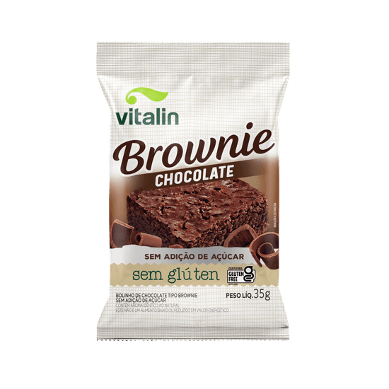 Brownie Chocolate Zero Açúcar Integral Vitalin - 35g
