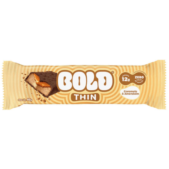 Barra Bold Thin Caramelo e Amendoim - 40g
