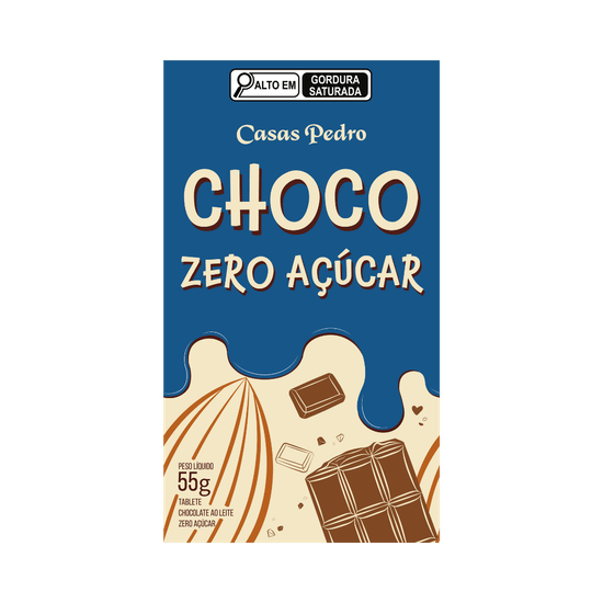 Barra de Chocolate Zero Açúcar Casas Pedro - 55g