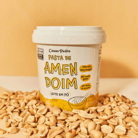 Pasta de Amendoim Com Leite Em Pó Casas Pedro - 450g