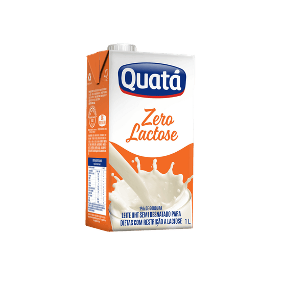Leite Uht Semidesnatado Zero Lactose Quatá - 1l