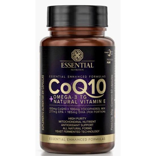 Coq- 10 + Omega 3 Tg + Natural Vitamin e 60 Caps  Essential