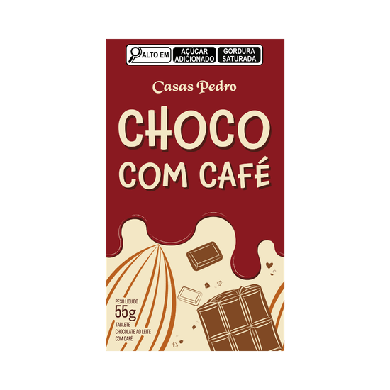 Barra de Chocolate Com Café Casas Pedro - 55g