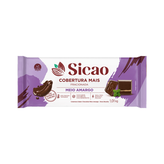 Chocolate Meio Amargo Fracionado Sicao - 1,01kg