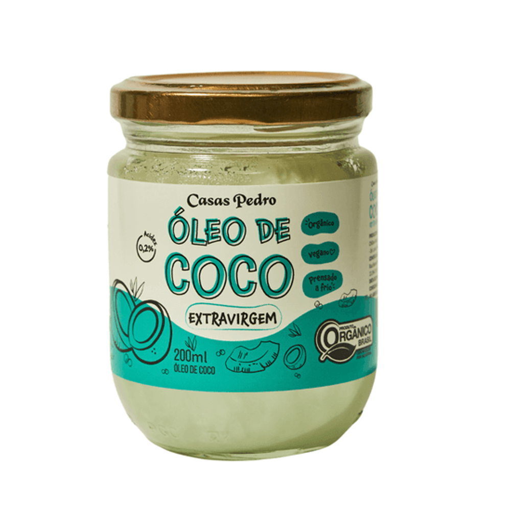 Óleo de Coco Orgânico Extra Virgem Casas Pedro - 200ml - Casas Pedro
